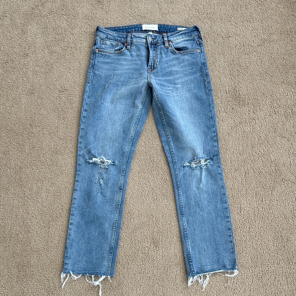 Dear John Light Blue Distressed Straight Leg Jeans